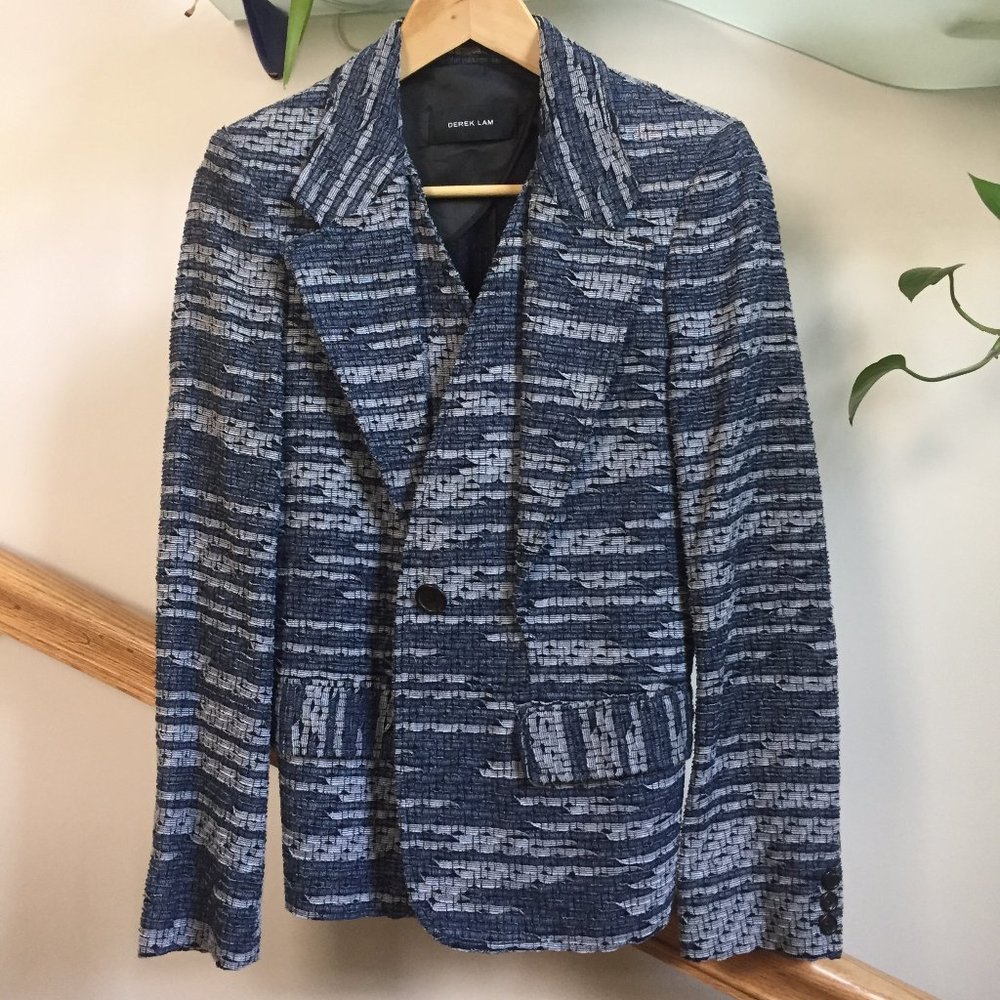 Derek Lam blue patterned blazer